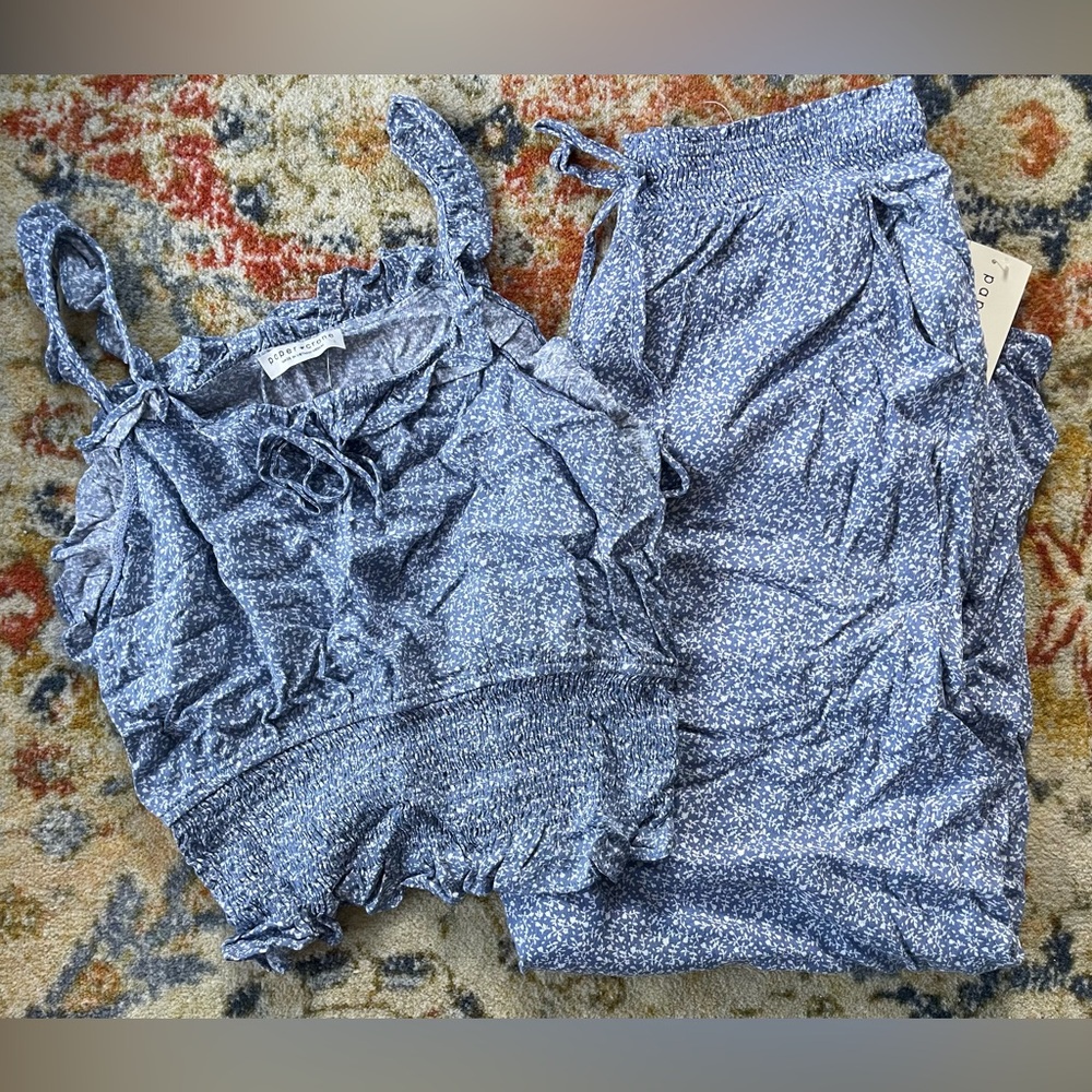 Paper Crane Blue Floral Jumpsuit